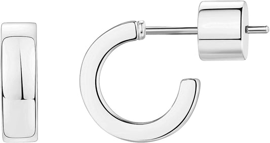 14K Gold Plated Thin Square Edge Open Hoop Earrings for Women | Trendy Lightweight Open Hoops